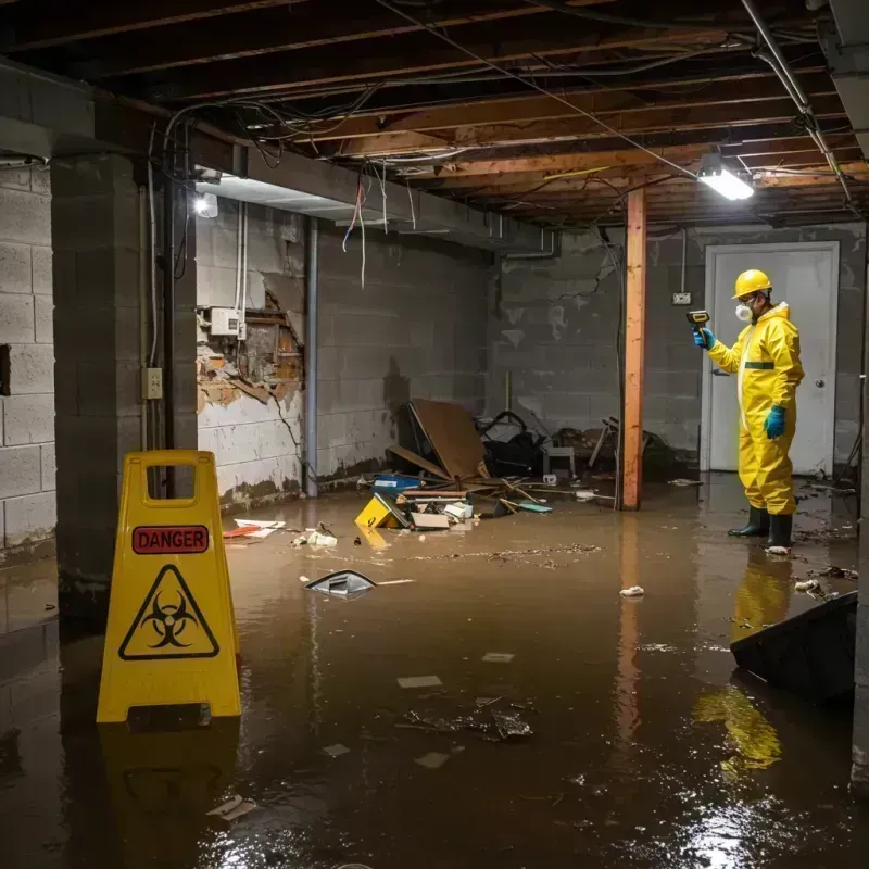 Flooded Basement Electrical Hazard in Huntsville, MO Property